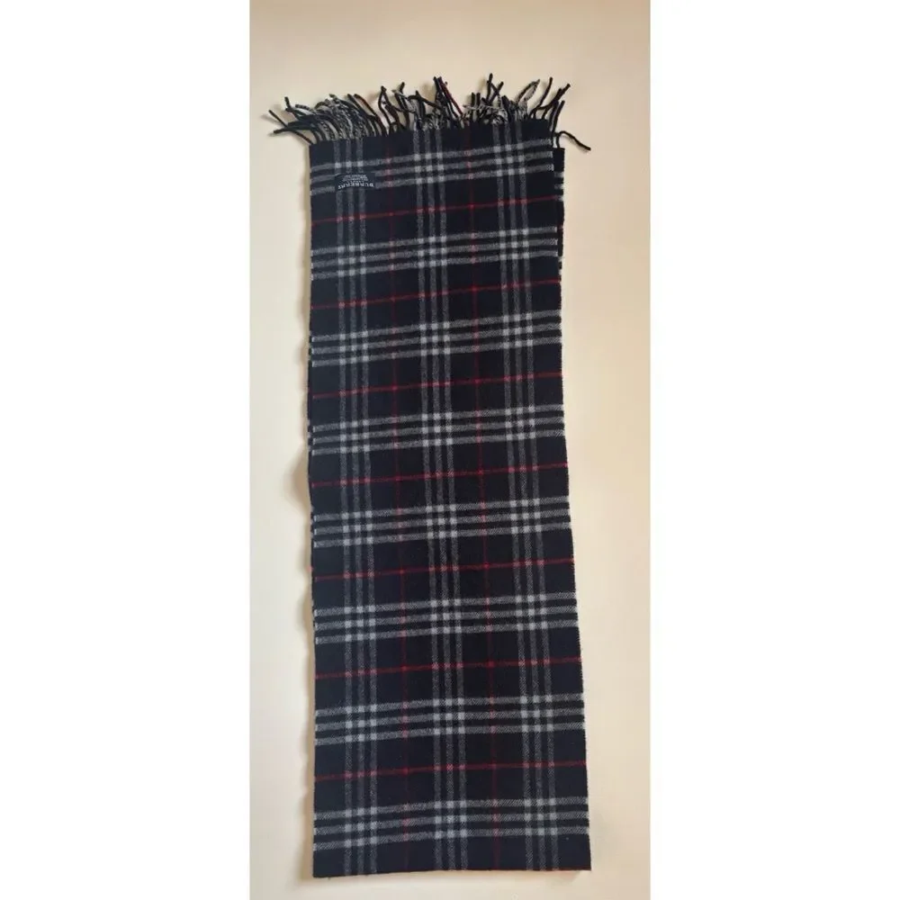 Vintage Authentic Burberry Lambswool Classic Unisex  Scarf  72”L ~ Excellent